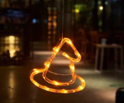 Halloween Window Hanging LED Lights Spider Pumpkin Hanging Ghost Horror Atmosphere Lights Holiday Party Decorative Lights Home Decor - Show Gadgets