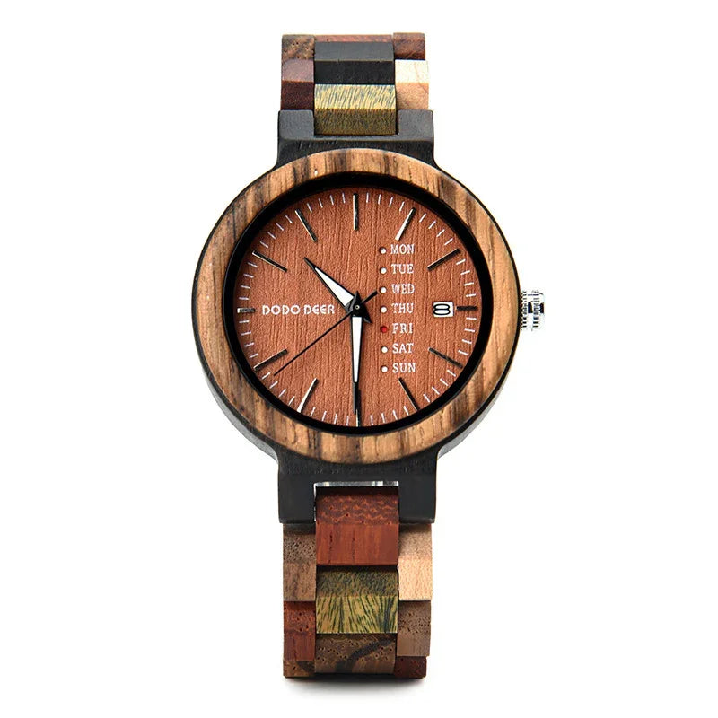 Wood Couple's European And American Style Calendar Watch - Show Gadgets