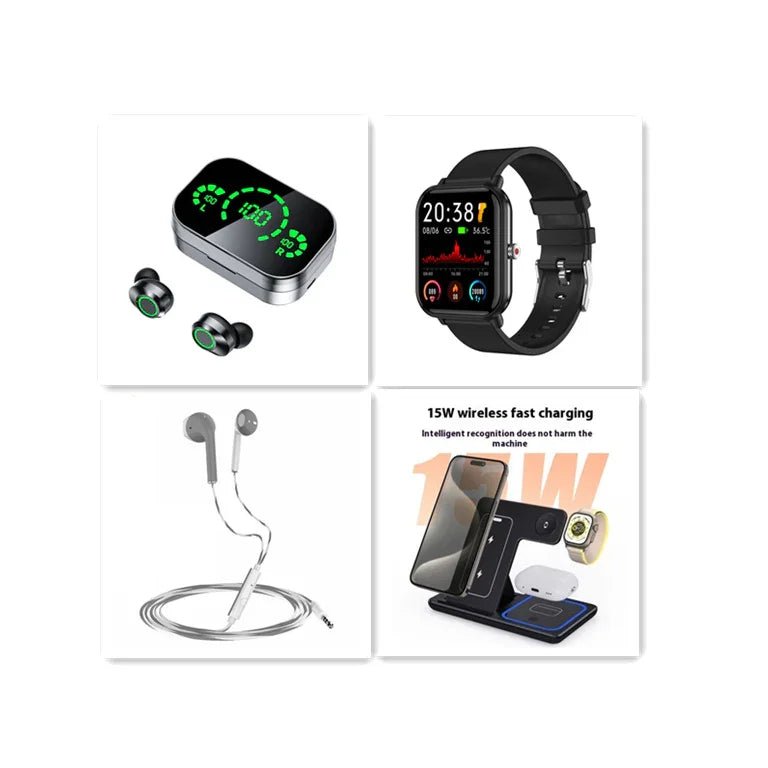 YD03 Wireless Bluetooth - compatible Headset TWS Large Screen Smart Digital Display In Ear Breathing Light - Show Gadgets