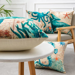 Cushion Covers Sea Turtle Printed Throw Pillow Cases For Home Decor Sofa Chair Seat - Show Gadgets
