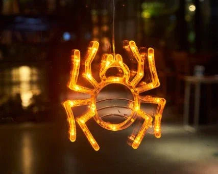 Halloween Window Hanging LED Lights Spider Pumpkin Hanging Ghost Horror Atmosphere Lights Holiday Party Decorative Lights Home Decor - Show Gadgets