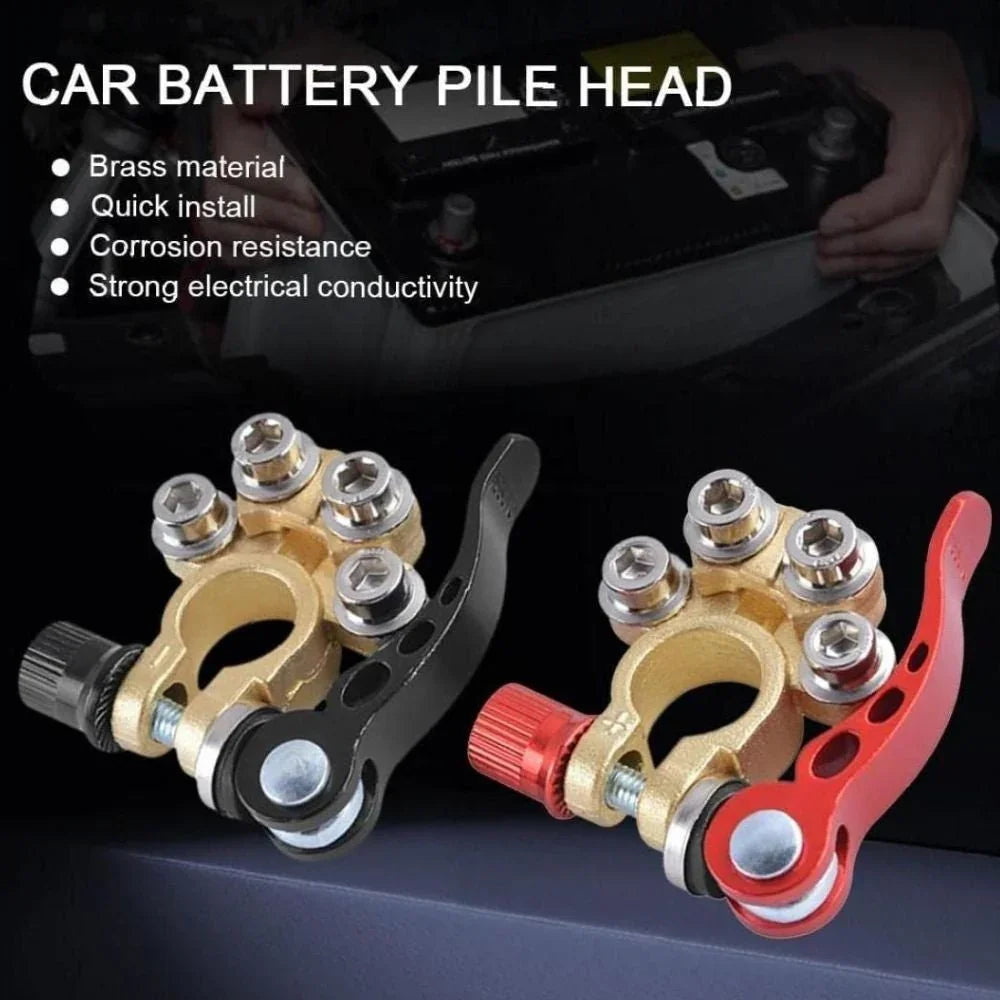 2PCS Battery Terminals Connectors Clamps Quick Release For Caravan Car Van 12V - Show Gadgets