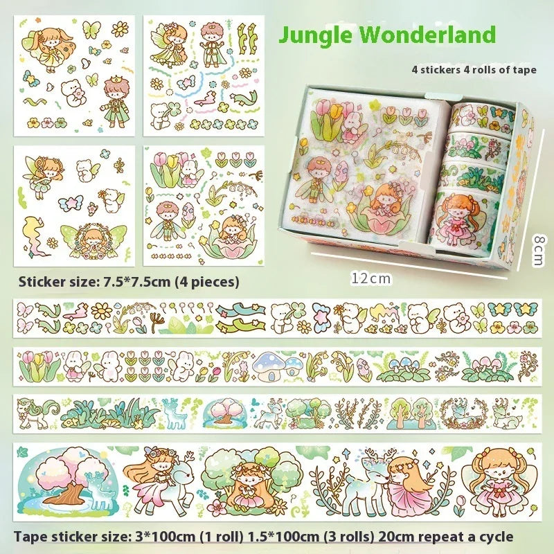Cute Tape Sticker Gift Box Cartoon Stickers Suit Children's Film Sticker - Show Gadgets