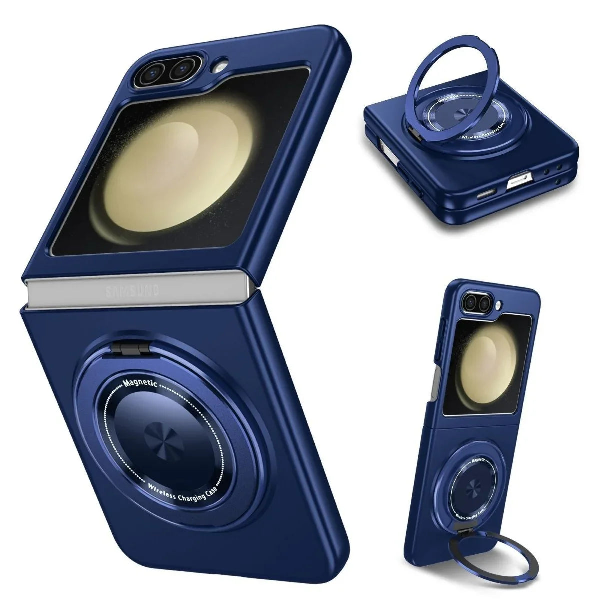 Applicable SAM Z Flip6 Degree Rotating Folding Bracket Strong Magnetic Suction Phone Case - Show Gadgets