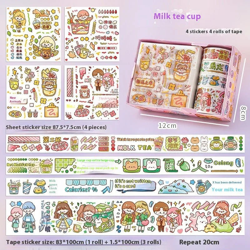 Cute Tape Sticker Gift Box Cartoon Stickers Suit Children's Film Sticker - Show Gadgets