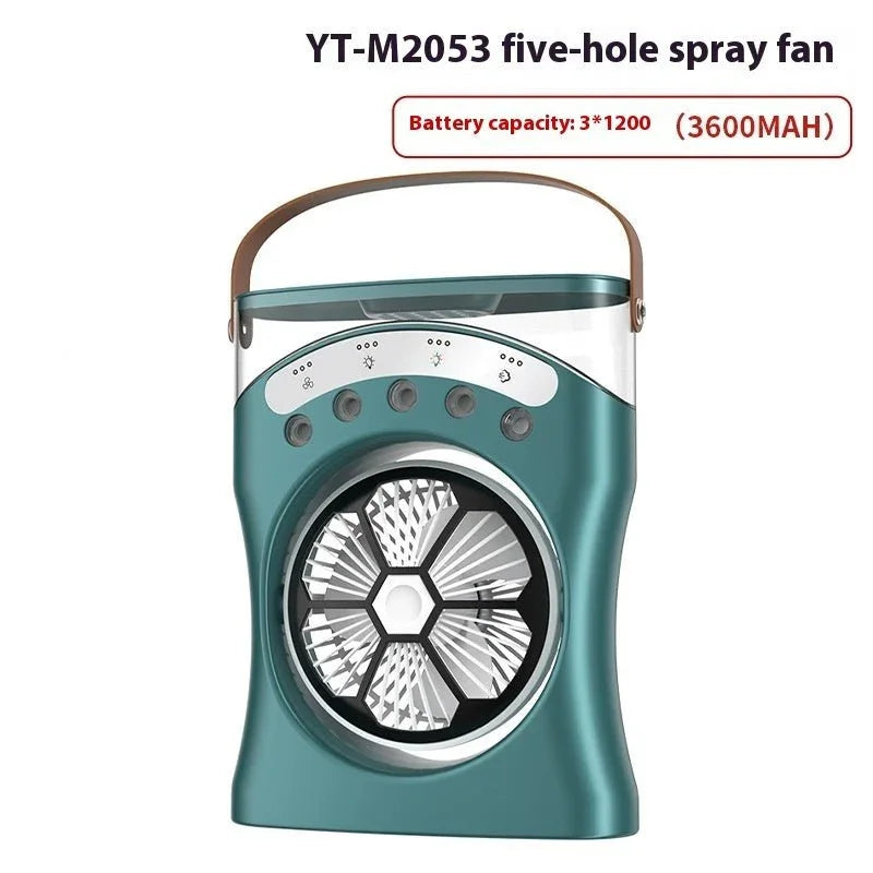 Portable Fan Portable Mini Humidifier Fan Water Spraying Fan Rechargeable Cooler Air Adjustment Fan For Hot Weather - Show Gadgets