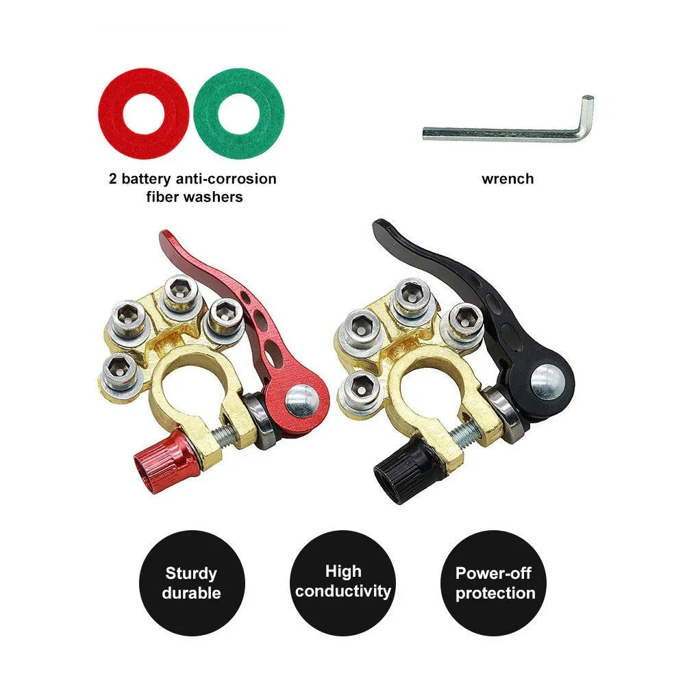 2PCS Battery Terminals Connectors Clamps Quick Release For Caravan Car Van 12V - Show Gadgets