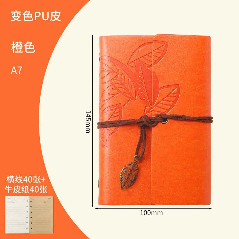 Creative Notebook Stationery One Leaf Zhiqiu Travel Diary Book Loose Leaf Vintage Leaves One Piece - Show Gadgets