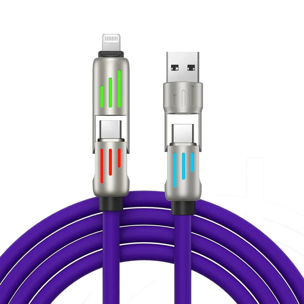 240W Colorful Breathing Light Four - in - one Fast Charge Line - Show Gadgets