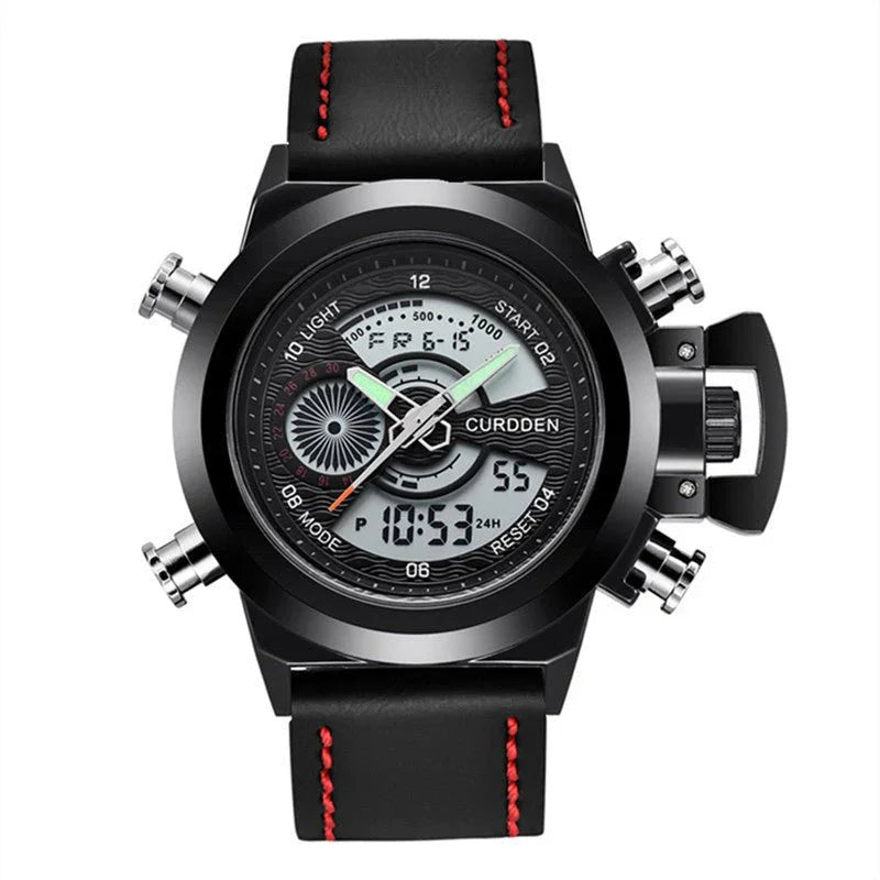 Fashion Belt Multi - functional Double Display Sports Watch For Men - Show Gadgets