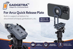 GADGETRA Magnetic Phone Stand, MagSafe Compatible Adjustable Phone Holder – Foldable Desk Stand, Selfie Stick & Floor Stand – Strong Magnetic Grip for iPhone & Smartphones (4”–7”)