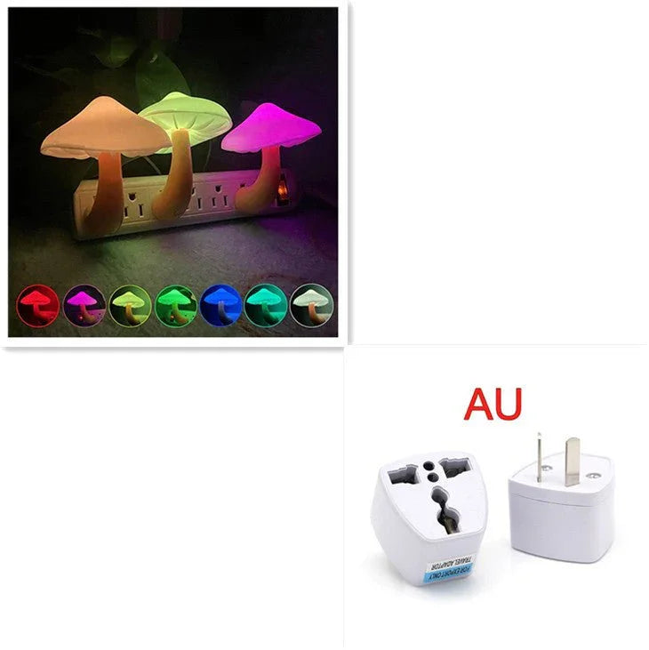 LED Night Light Mushroom Wall Socket Lamp EU US Plug Warm White Light - control Sensor Bedroom Light Home Decoration - Show Gadgets