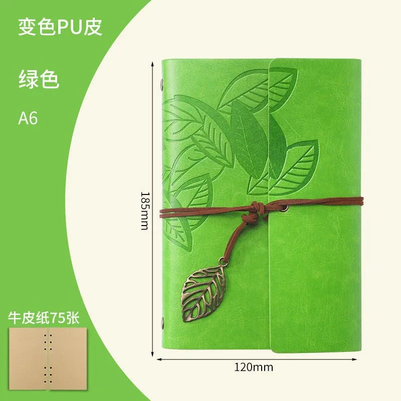 Creative Notebook Stationery One Leaf Zhiqiu Travel Diary Book Loose Leaf Vintage Leaves One Piece - Show Gadgets