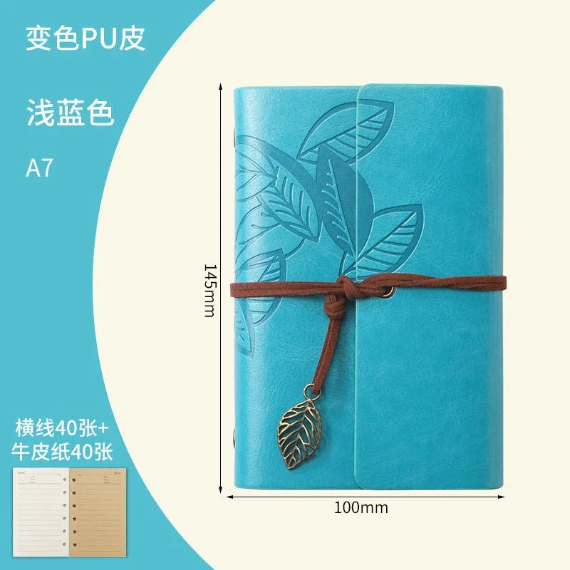 Creative Notebook Stationery One Leaf Zhiqiu Travel Diary Book Loose Leaf Vintage Leaves One Piece - Show Gadgets