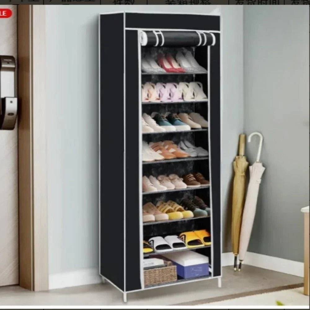 9 Tier Cabinet Storage Shoe Rack Stand Holds 27 Pairs Shoe Organizer Dustproof - Show Gadgets