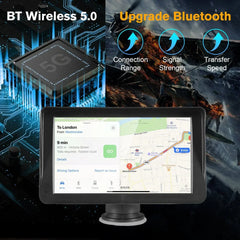 Portable Car Stereo Wireless CarPlay & Android Auto, Car Radio 7inches Touchscreen, Bluetooth5.0, Mirror Link, Maps Navigation, Voice Control, AUX Cable Vehicles - Show Gadgets