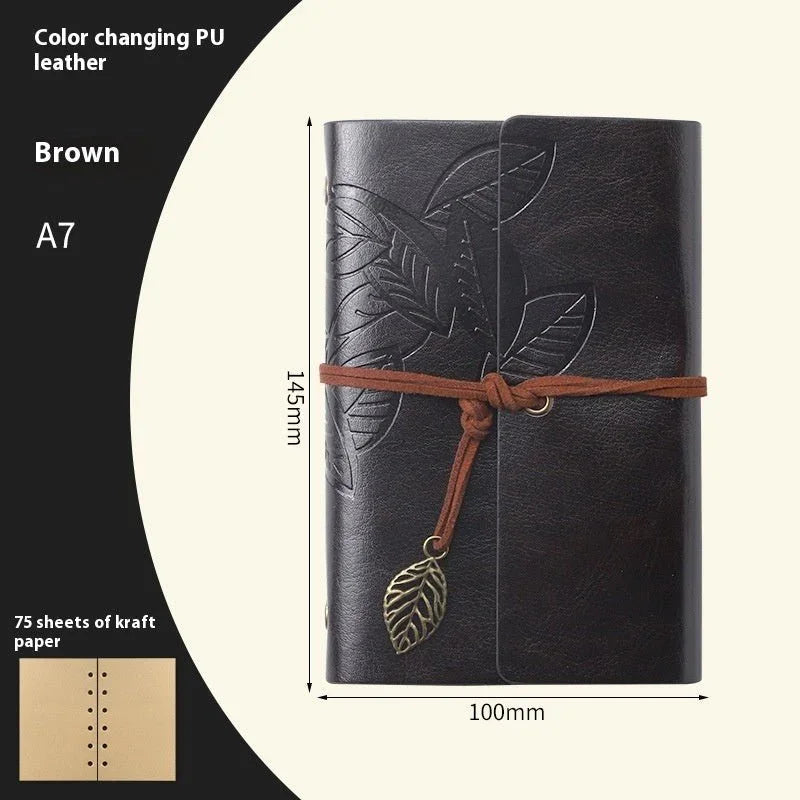 Creative Notebook Stationery One Leaf Zhiqiu Travel Diary Book Loose Leaf Vintage Leaves One Piece - Show Gadgets