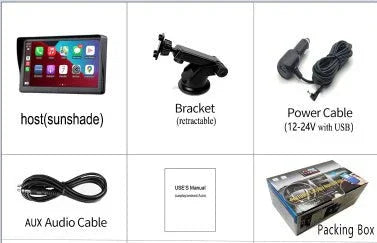 7 IPS Car Smart Screen Wireless Carplay Auto Mobile Phone Projection Screen Navigation - Show Gadgets