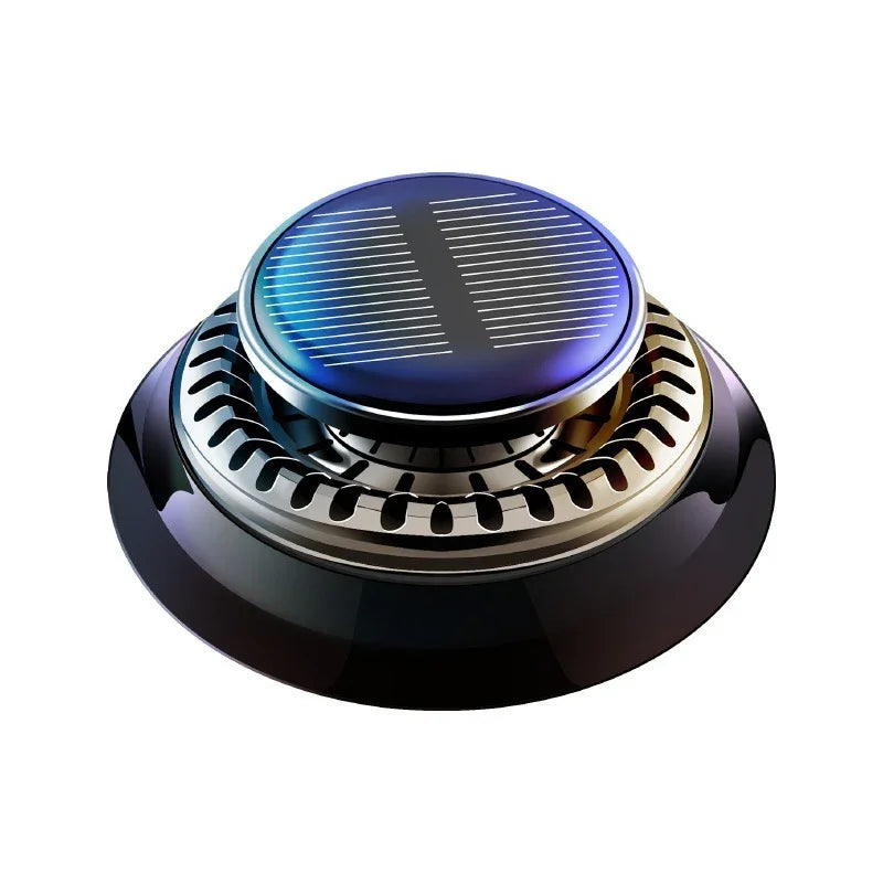 Portable Kinetic Car Air Freshener Solar Powered Double Ring Rotating Air Cleaner Perfume Fragrance Diffuser - Show Gadgets