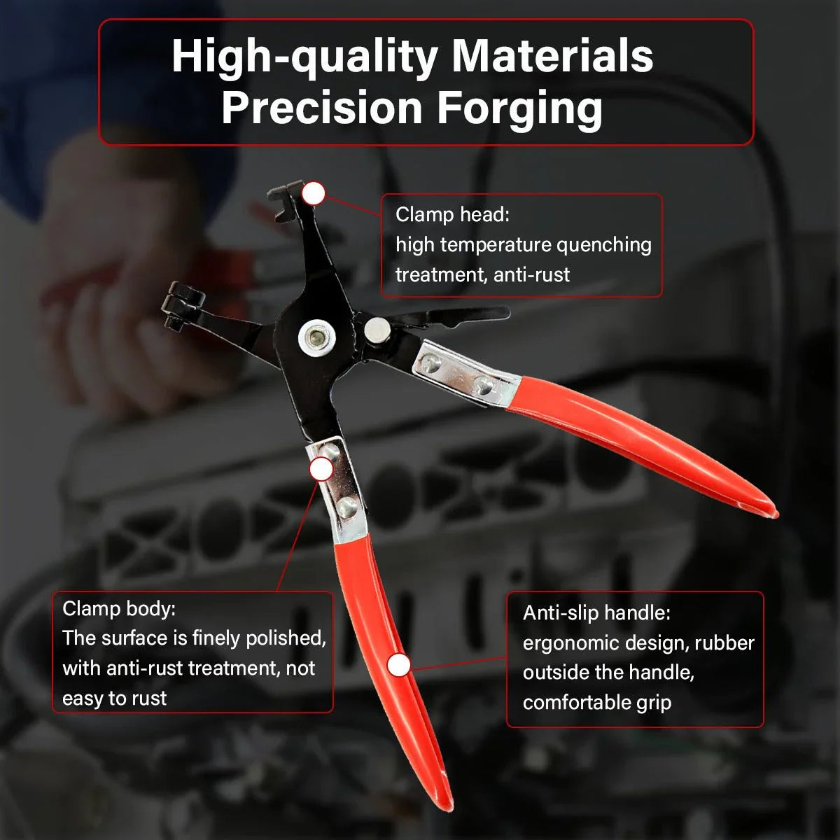 9Pc Hose Clamp Clip Pliers Kit Swivel Jaw Flat Angled Band Tool High Quality - Show Gadgets