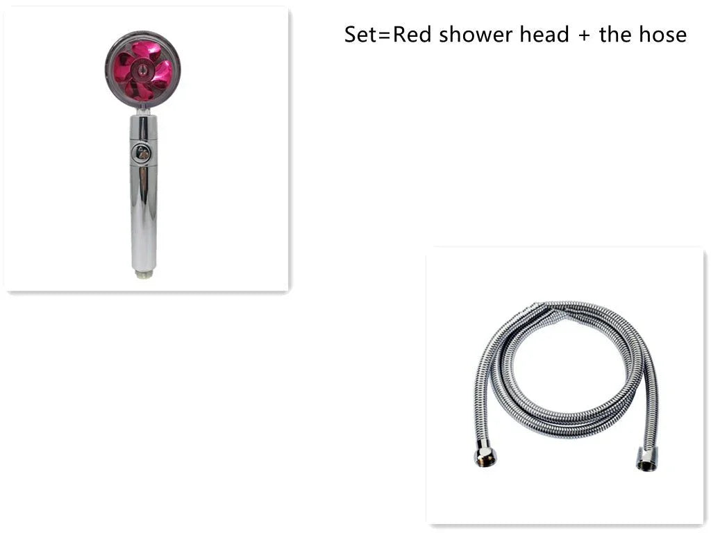 Shower Head Water Saving Flow 360 Degrees Rotating With Small Fan ABS Rain High Pressure Spray Nozzle Bathroom Accessories - Show Gadgets