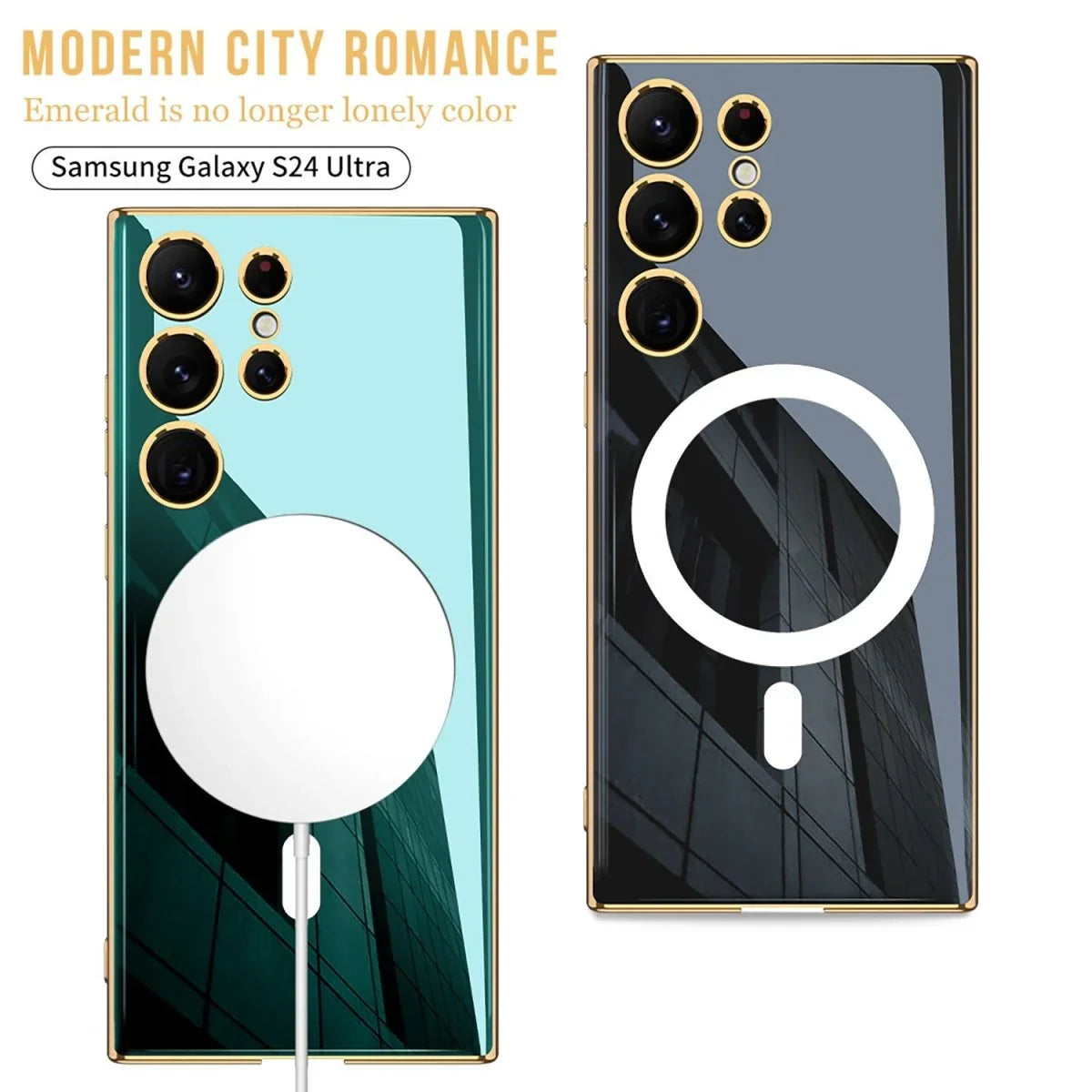 Wireless Charger Circle Magnetic Drop - resistant S24 Ultra - thin Plating Protective Cover Phone Case - Show Gadgets