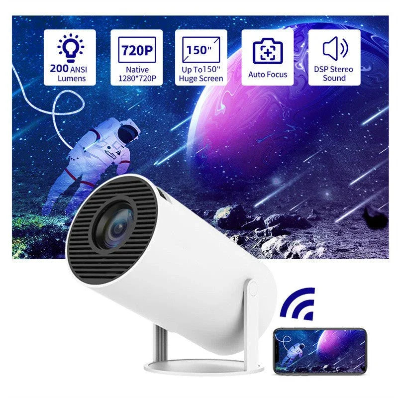 Portable Projector Small Straight Projector For Home Use 180 Degrees Projection Angle Automatic Focus Home Video Projector - Show Gadgets