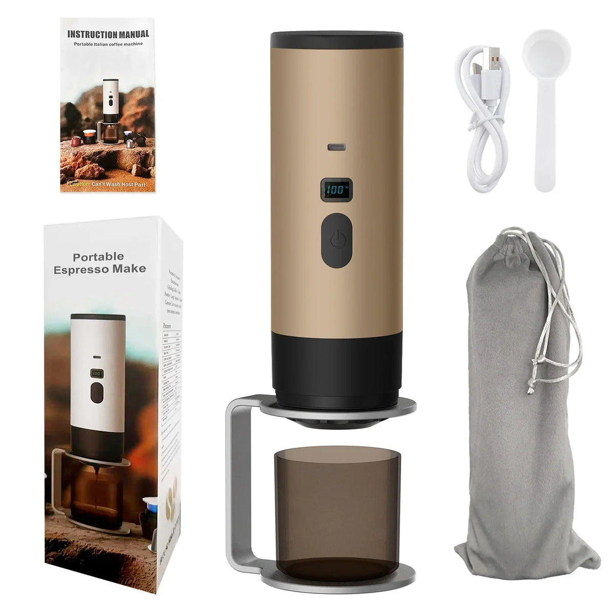 Portable Capsule Coffee Machine Automatic Wireless Heating