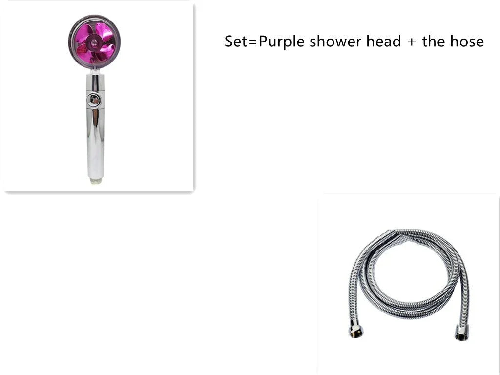 Shower Head Water Saving Flow 360 Degrees Rotating With Small Fan ABS Rain High Pressure Spray Nozzle Bathroom Accessories - Show Gadgets