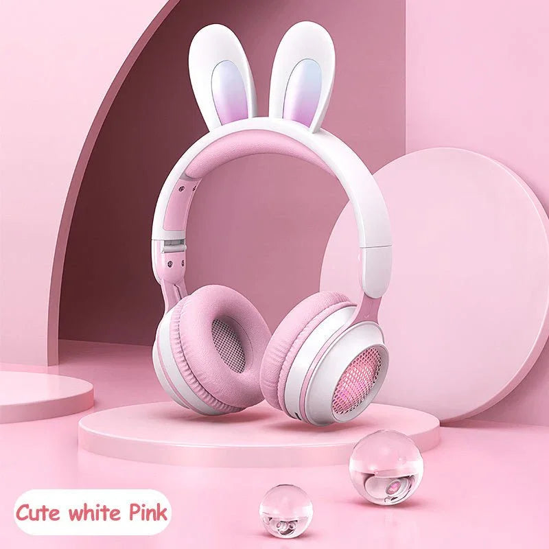 Rabbit Ear Headphones Wireless Luminous Extendable Wheat Headphones - Show Gadgets