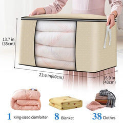 4PCS Clothes Organiser With Zip Underbed Wardrobe Cube Closet Box Organiser - Show Gadgets