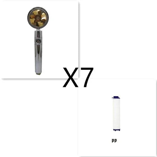 Shower Head Water Saving Flow 360 Degrees Rotating With Small Fan ABS Rain High Pressure Spray Nozzle Bathroom Accessories - Show Gadgets