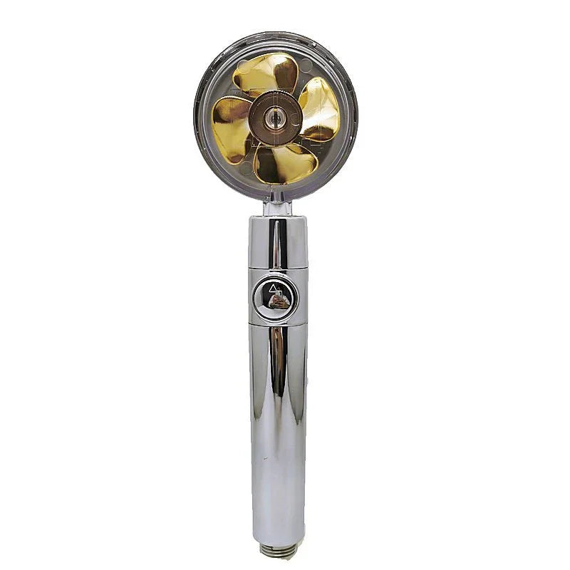 Shower Head Water Saving Flow 360 Degrees Rotating With Small Fan ABS Rain High Pressure Spray Nozzle Bathroom Accessories - Show Gadgets