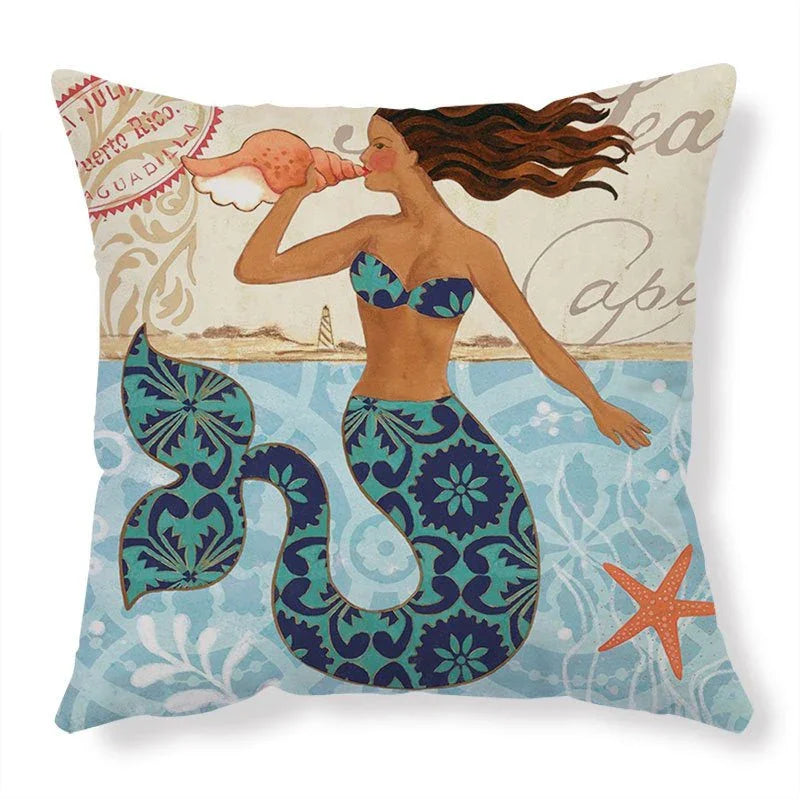 Cushion Covers Sea Turtle Printed Throw Pillow Cases For Home Decor Sofa Chair Seat - Show Gadgets