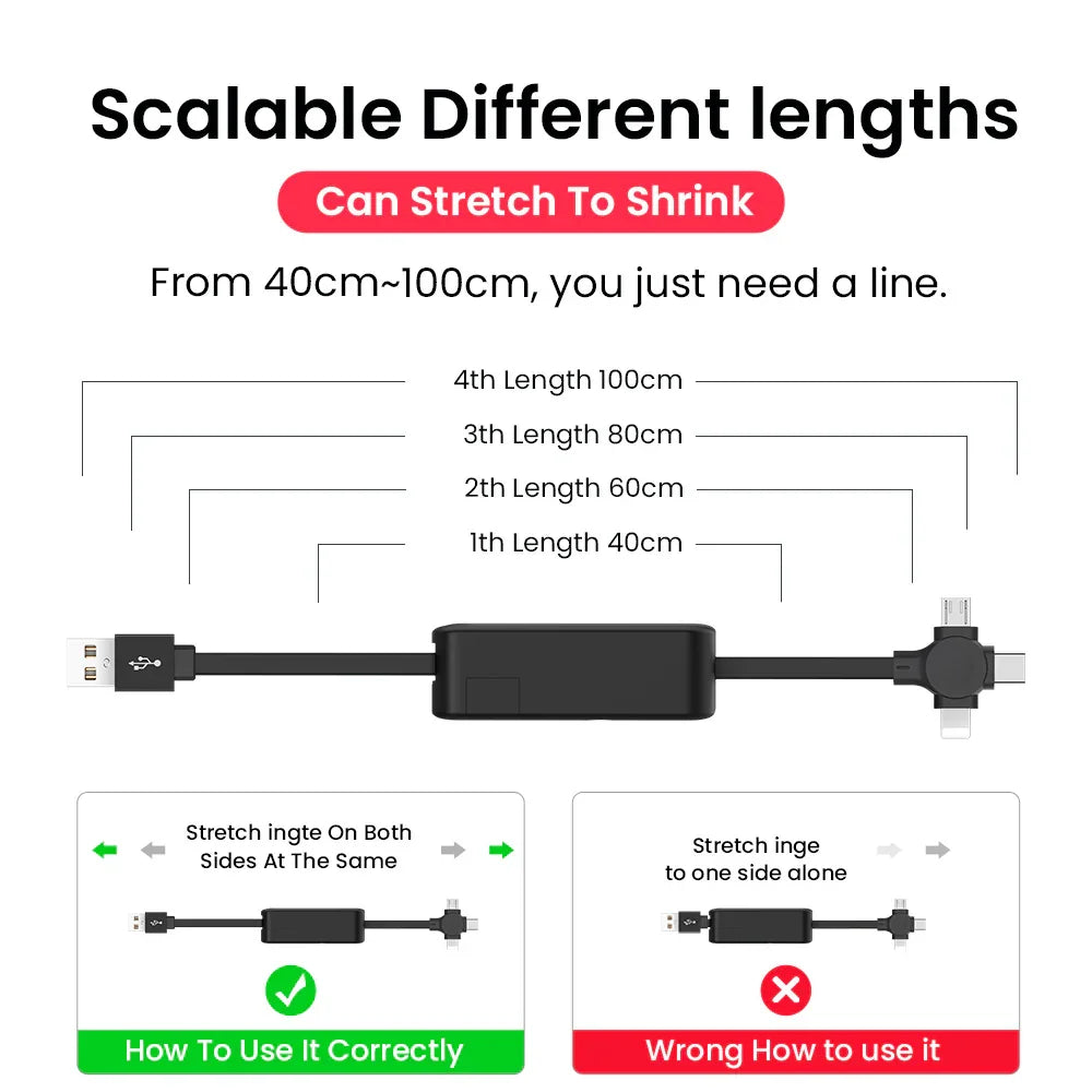 4 In 1 Retractable USB Cable Creative Macaron Type C Micro Cable For I Phone With Phone Stand Charging Data Cable Line Storage Box - Show Gadgets