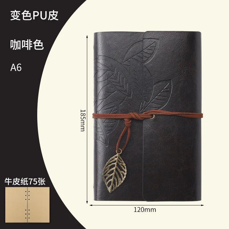 Creative Notebook Stationery One Leaf Zhiqiu Travel Diary Book Loose Leaf Vintage Leaves One Piece - Show Gadgets