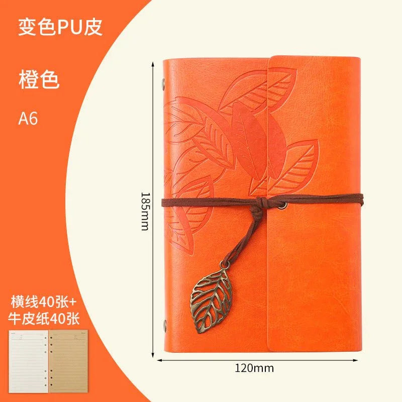 Creative Notebook Stationery One Leaf Zhiqiu Travel Diary Book Loose Leaf Vintage Leaves One Piece - Show Gadgets
