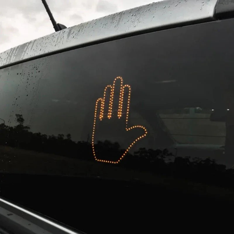 Funny New LED Illuminated Gesture Light Car Finger Light With Remote Road Rage Signs Middle Finger Gesture Light Hand Lamp - Show Gadgets