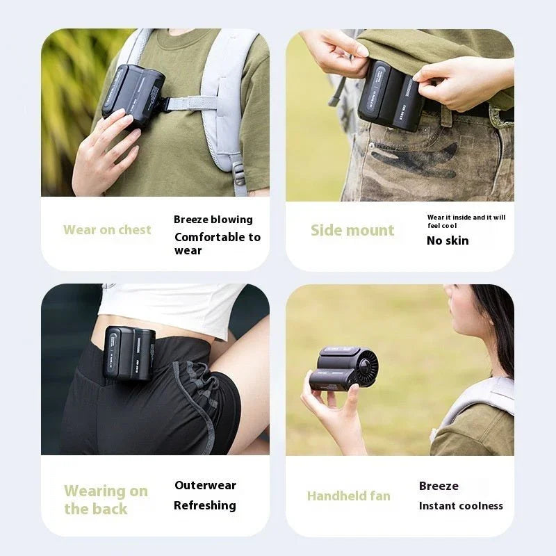 Portable Large Wind Usb Charging Outdoor Sports Construction Site Summer Cooling Portable Small Air Fan For Outdoor Sports Travel Work - Show Gadgets