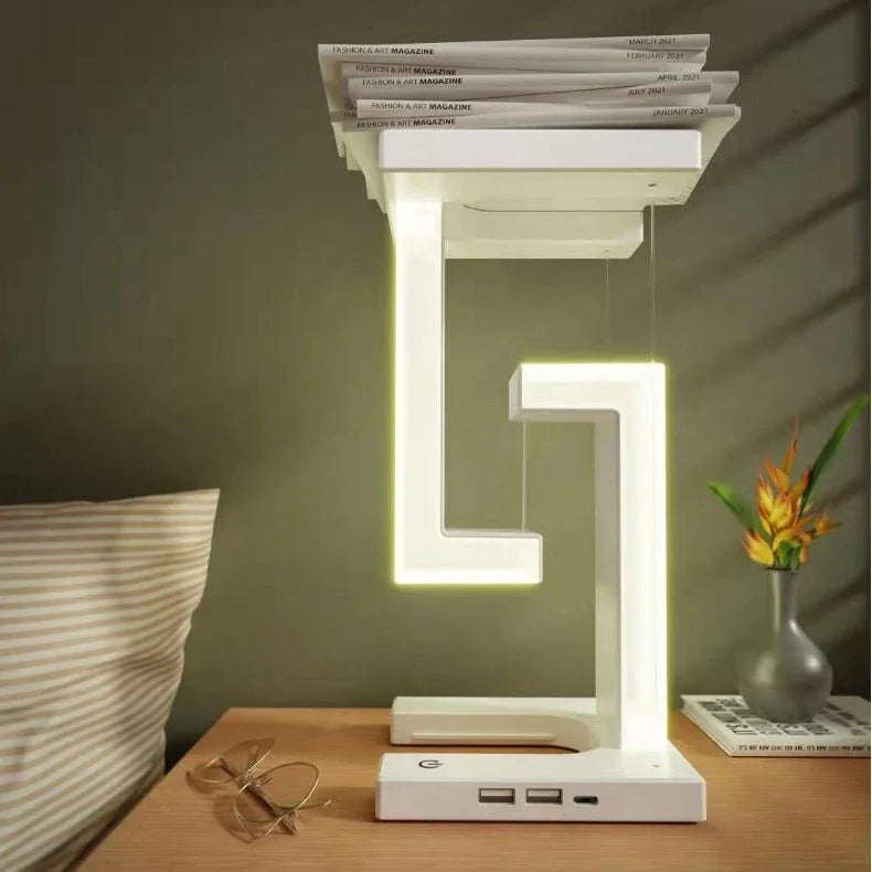 Creative Smartphone Wireless Charging Suspension Table Lamp Balance Lamp Floating For Home Bedroom - Show Gadgets