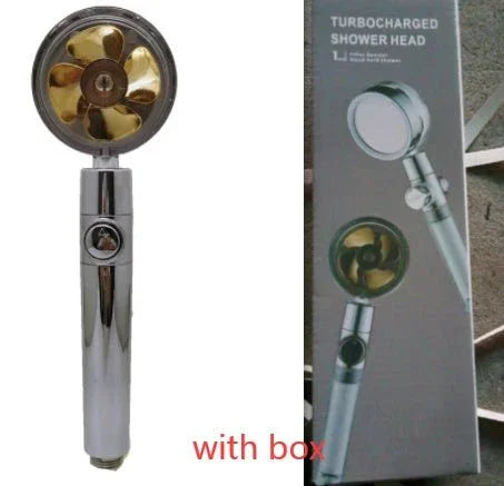 Shower Head Water Saving Flow 360 Degrees Rotating With Small Fan ABS Rain High Pressure Spray Nozzle Bathroom Accessories - Show Gadgets