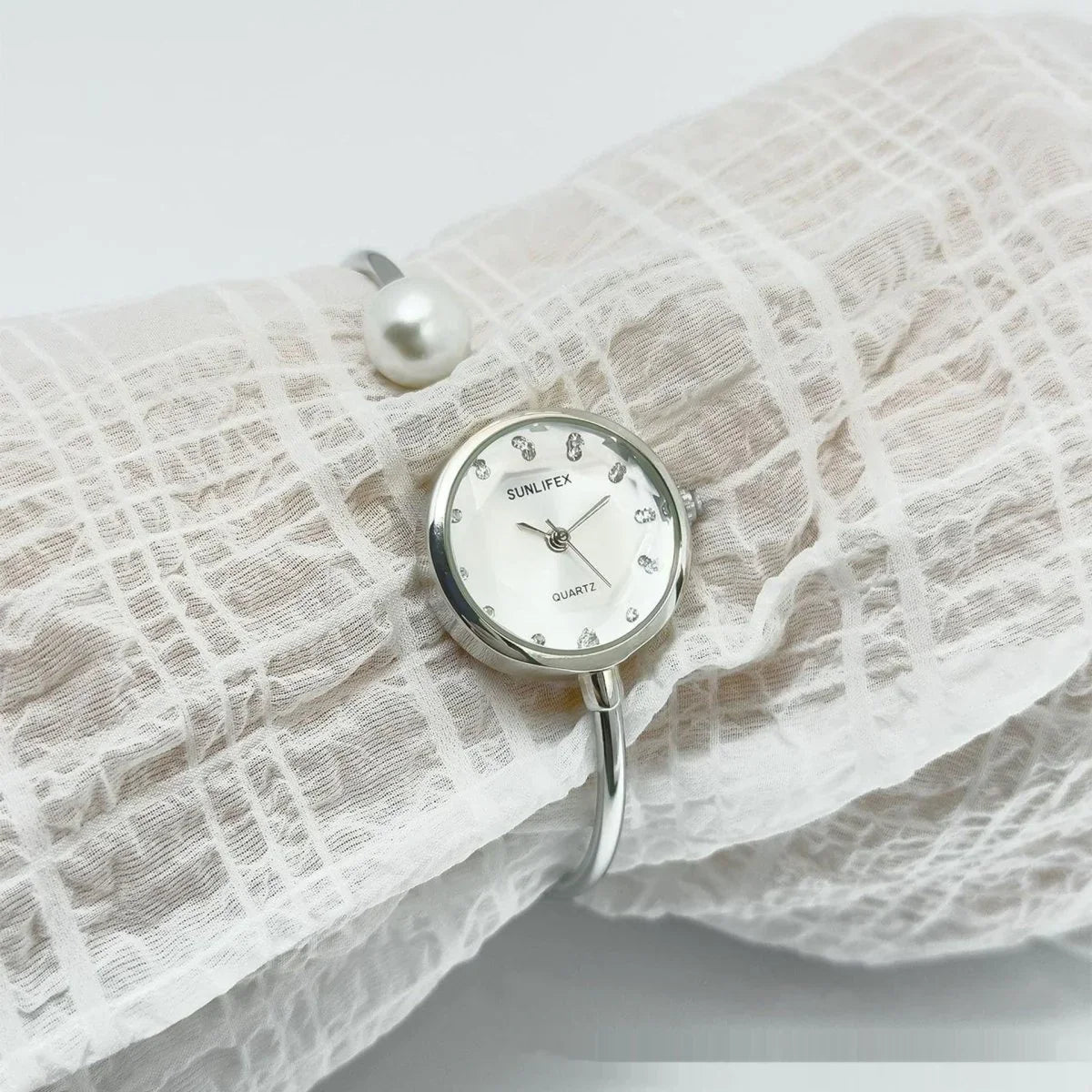 Women's High - grade Simple Pearl Bangle Watch High - grade Watch - Show Gadgets