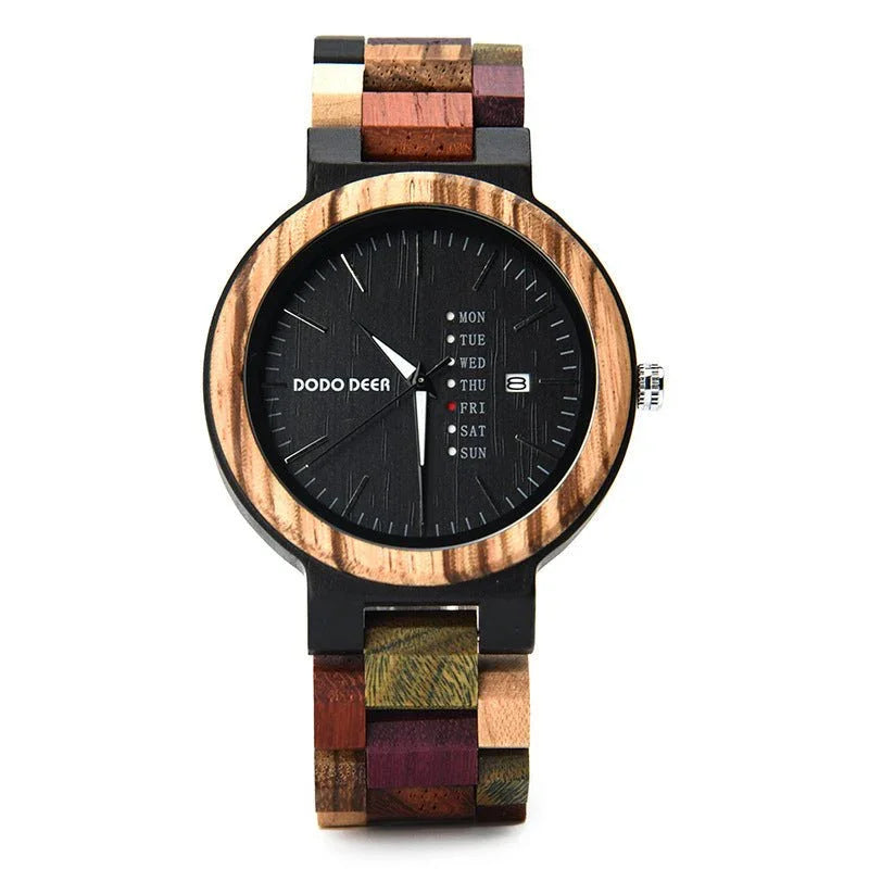 Wood Couple's European And American Style Calendar Watch - Show Gadgets