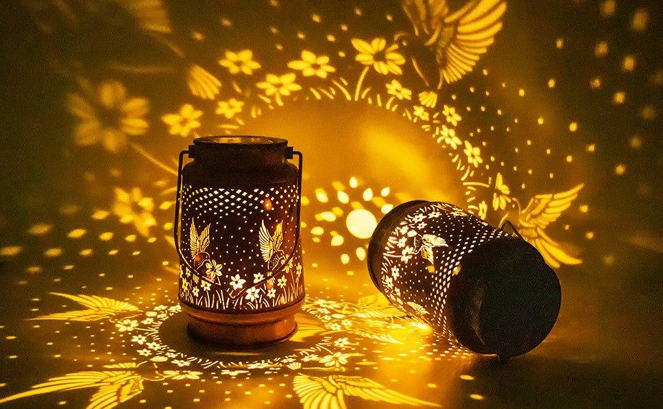 Hummingbird Solar Lantern Metal Hanging Light LED Decorative Light Garden Decor - Show Gadgets