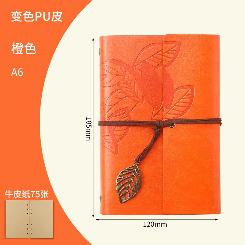 Creative Notebook Stationery One Leaf Zhiqiu Travel Diary Book Loose Leaf Vintage Leaves One Piece - Show Gadgets