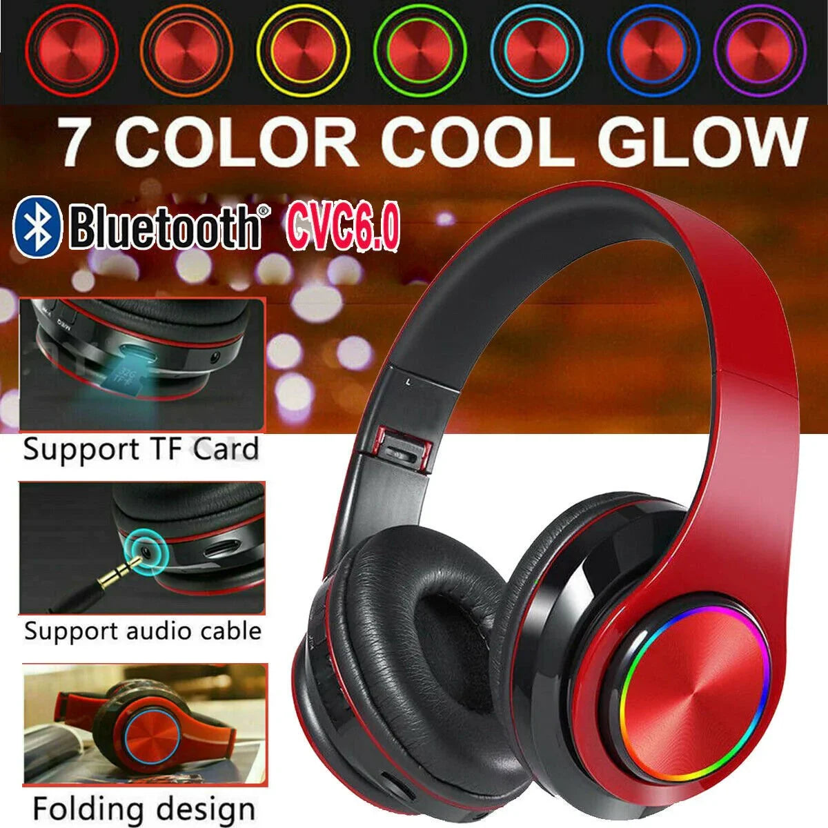 Wireless Bluetooth Headphones Over - Ear Noise Canceling All Devices - Show Gadgets