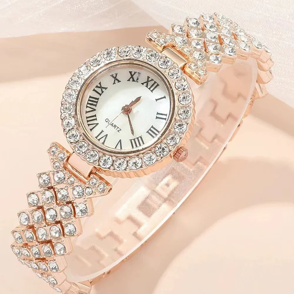Diamond Women's Bracelet Watch Luxury Fashion Gift Box Watch Bracelet Six-piece Set - Show Gadgets