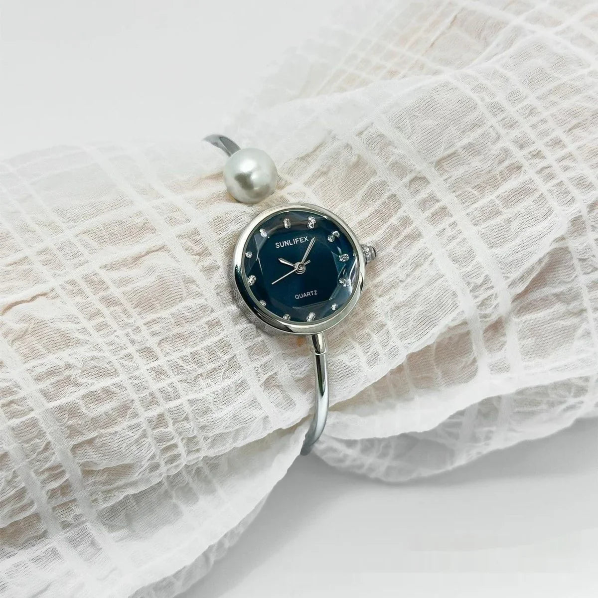 Women's High - grade Simple Pearl Bangle Watch High - grade Watch - Show Gadgets