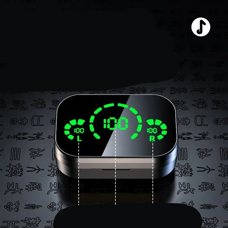 YD03 Wireless Bluetooth - compatible Headset TWS Large Screen Smart Digital Display In Ear Breathing Light - Show Gadgets
