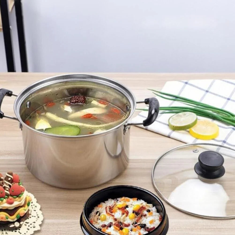 5PCS Stainless Steel Saucepan Induction Cooking Pot Cooker Cookware Kitchen - Show Gadgets
